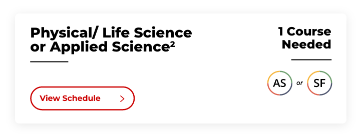 Physical / Life Science or Applied Science - 1 Course Needed